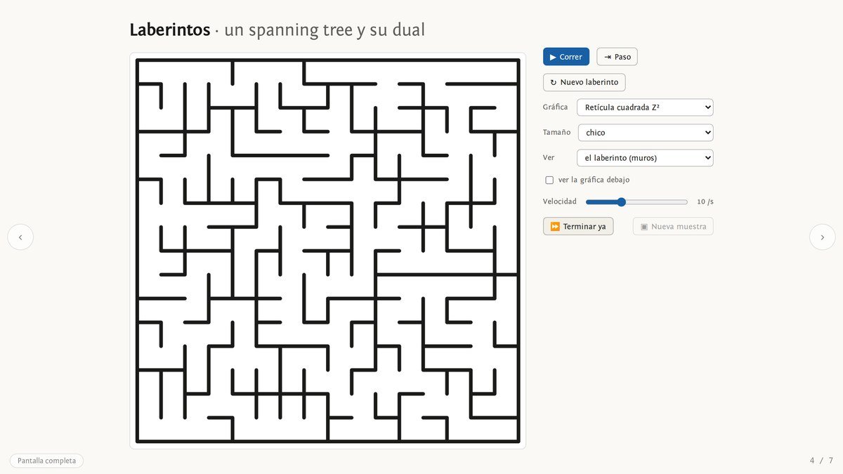 A finished maze on a 16 by 16 grid, its walls drawn in black.